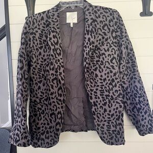 Joie Black Leopard Print Blazer Size 2